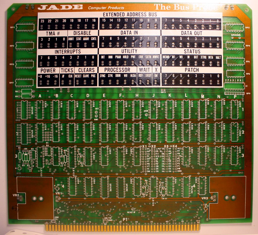 Altair 8800/S-100 Diagnostic Sonda de bus de Jade reproducción Bare PCB
