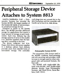 Computerworld announcement for the 88/MS, September 1978