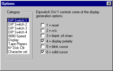 screenshot of DIP switch 1 configuration dialog